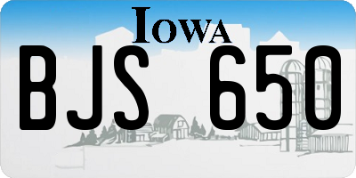 IA license plate BJS650