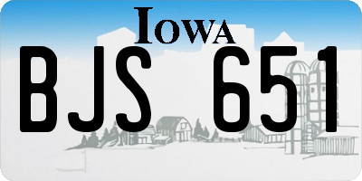 IA license plate BJS651