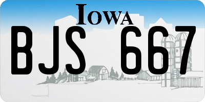 IA license plate BJS667