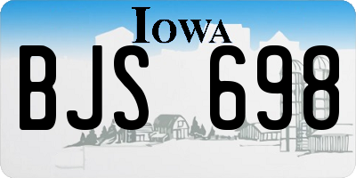 IA license plate BJS698