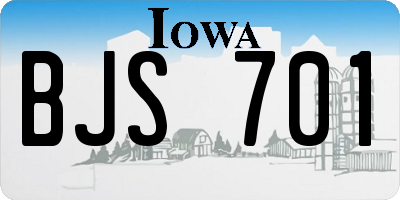 IA license plate BJS701