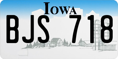 IA license plate BJS718