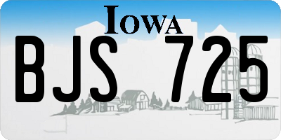 IA license plate BJS725