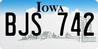 IA license plate BJS742