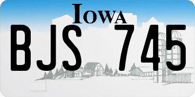IA license plate BJS745