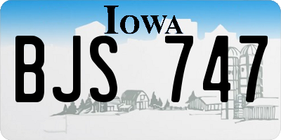 IA license plate BJS747