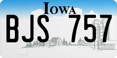 IA license plate BJS757
