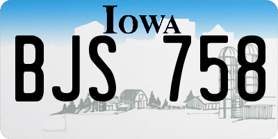 IA license plate BJS758