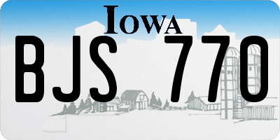 IA license plate BJS770