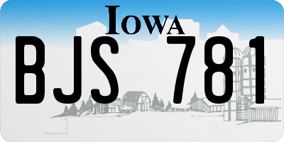 IA license plate BJS781