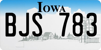IA license plate BJS783