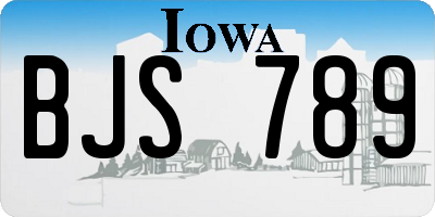 IA license plate BJS789