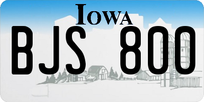 IA license plate BJS800