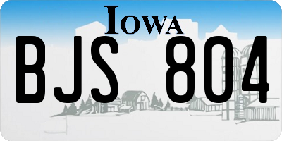 IA license plate BJS804