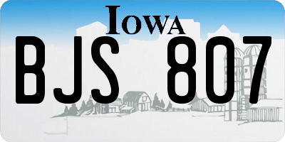 IA license plate BJS807