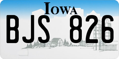 IA license plate BJS826