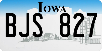 IA license plate BJS827