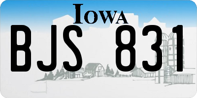 IA license plate BJS831