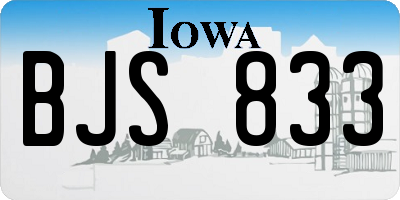 IA license plate BJS833