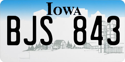IA license plate BJS843