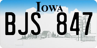 IA license plate BJS847