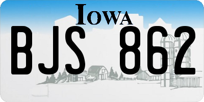 IA license plate BJS862