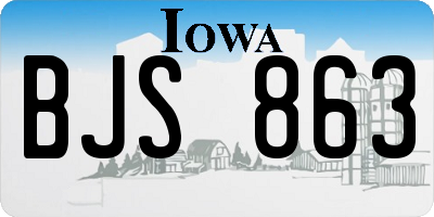 IA license plate BJS863