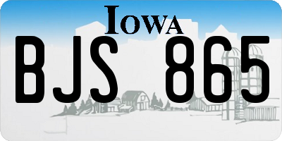 IA license plate BJS865