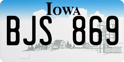 IA license plate BJS869