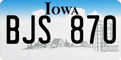 IA license plate BJS870
