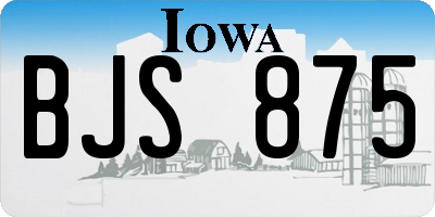 IA license plate BJS875