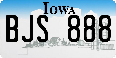 IA license plate BJS888