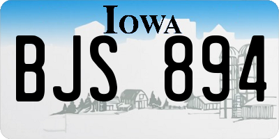 IA license plate BJS894