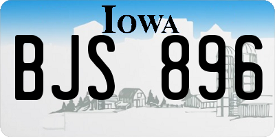 IA license plate BJS896