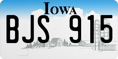 IA license plate BJS915
