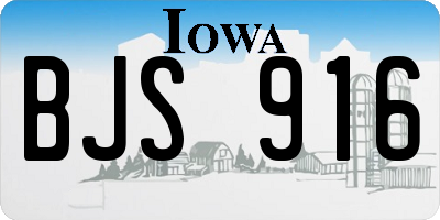 IA license plate BJS916