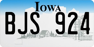 IA license plate BJS924