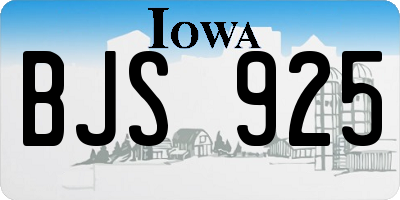 IA license plate BJS925