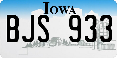 IA license plate BJS933