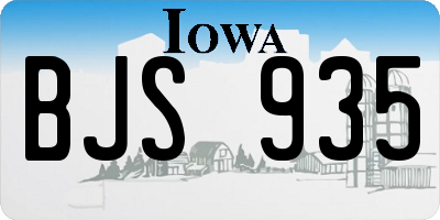 IA license plate BJS935