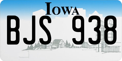 IA license plate BJS938