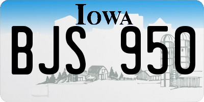 IA license plate BJS950