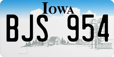 IA license plate BJS954