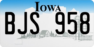 IA license plate BJS958