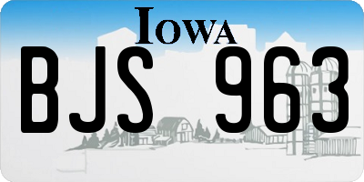 IA license plate BJS963