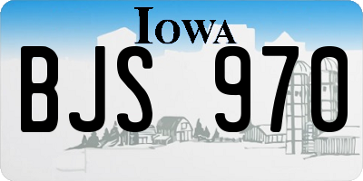 IA license plate BJS970
