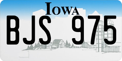 IA license plate BJS975