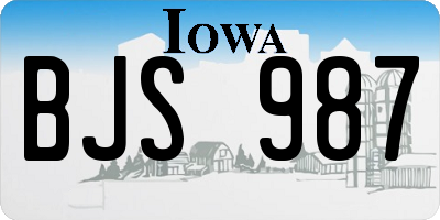 IA license plate BJS987