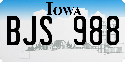 IA license plate BJS988
