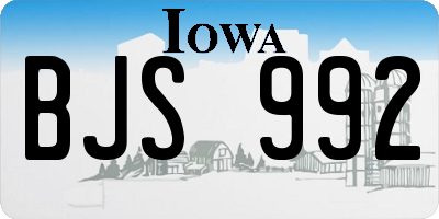 IA license plate BJS992